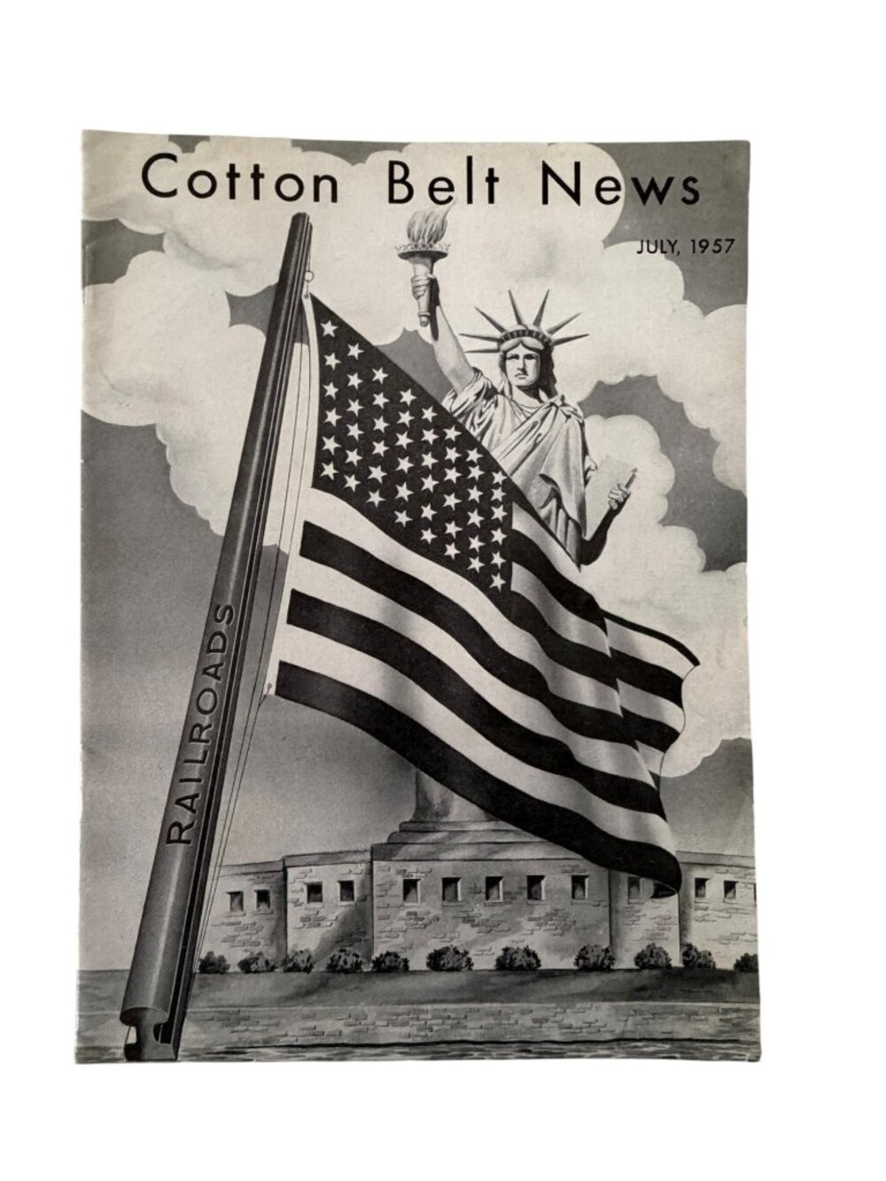 Vintage July 1957 Cotton Belt News Railroad Magazine Statue of Liberty Railroadi
